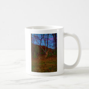 Taza De Café Un ciervo: Verde rojo dorado y azul