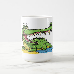 Taza De Café Un cocodrilo Personalizado divertido con gran sonr