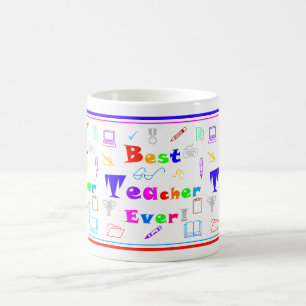 Taza De Café Un colorido divertido mejor profesor de la escuela