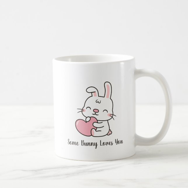 Taza De Café Un conejo blanco, un conejo te ama a ti (Derecha)