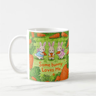 Taza De Café Un conejo de Pascua me ama