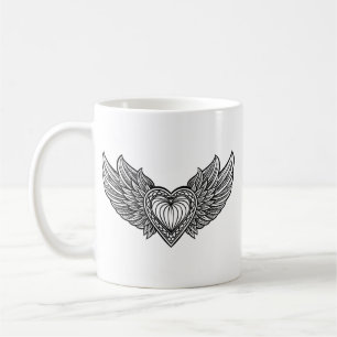 Taza De Café Un corazón digital que simboliza el amor