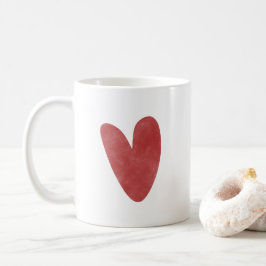 Taza De Café Un Corazón Rojo Sólido y Lindo