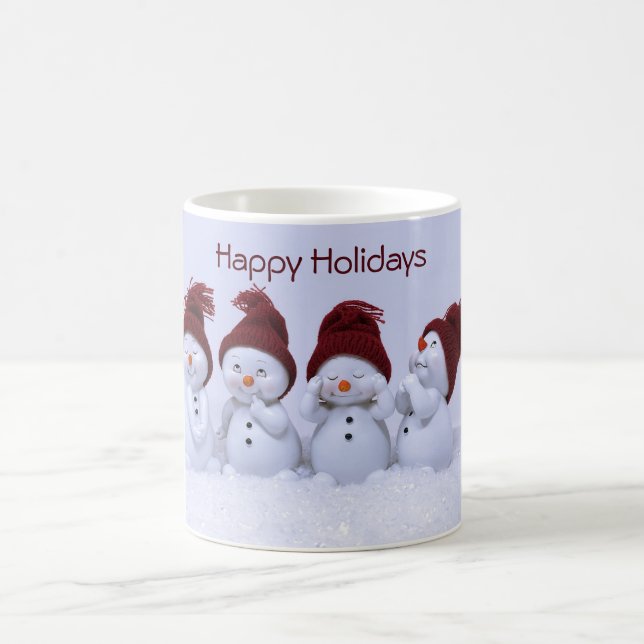 Taza De Café Un cuarteto de muñecos de nieve (Centro)