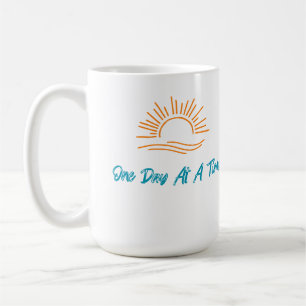 Taza De Café Un día a la vez café Mug Sober Life 15 oz