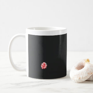 Taza De Café un dibujo de una flor roja sobre un fondo blanco