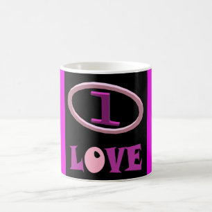 Taza De Café Un diseño rosa y negro amoroso