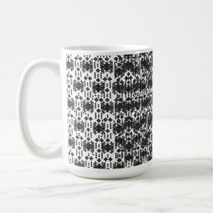 Taza De Café Un diseño simétrico monocromo con intricados