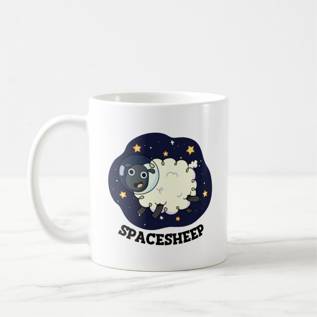 Taza De Café Un divertido astronauta de ovejas espaciales (Izquierda)