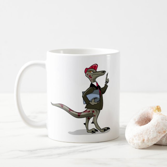 Taza De Café Un empleado de Iguanodon Personalizado. (Con donut)