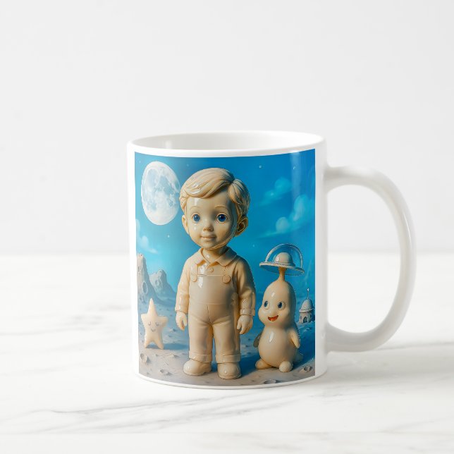 Taza De Café Un enfant explorateur et son ami extraterrestre (Derecha)