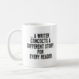 Taza De Café un escritor inventa una historia diferente para ca