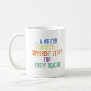 Taza De Café un escritor inventa una historia diferente para ca