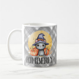 Taza De Café Un felino negro feliz Halloween