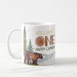 Taza De Café Un feliz cumpleaños del oso de Camper Woodland