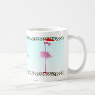 Taza De Café Un flamenco rosado del navidad