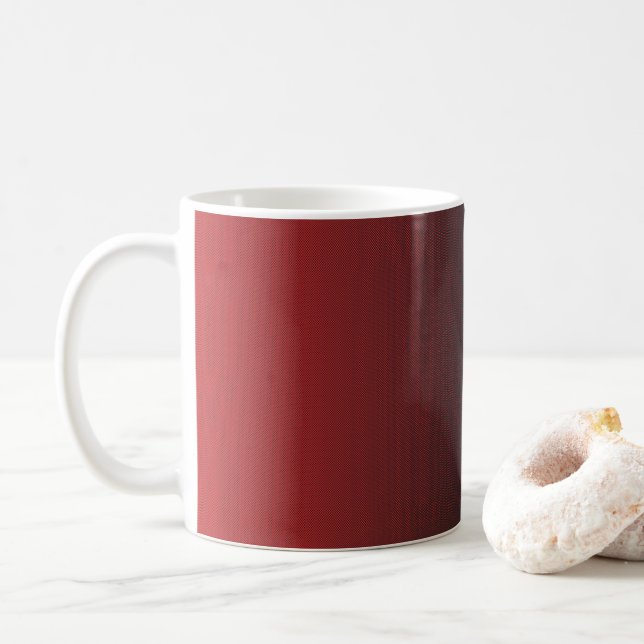 Taza De Café un fondo rojo y blanco con puntos blancos pequeños (Con donut)