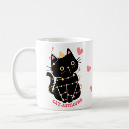 Taza De Café Un gatito negro en una catástrofe de gatos