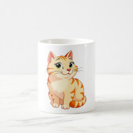 Taza De Café un gato atigrado naranja de dibujos animados
