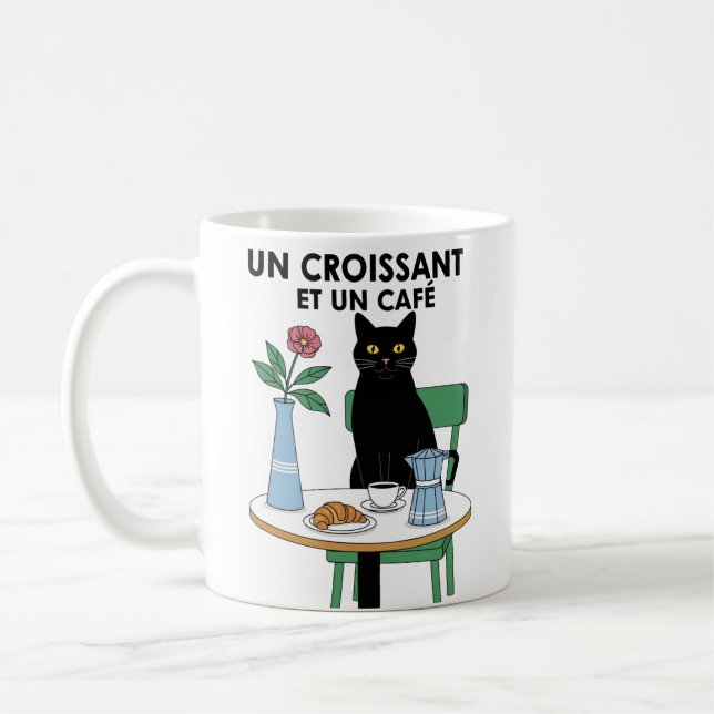 Taza De Café Un Gato Croissant  (Izquierda)