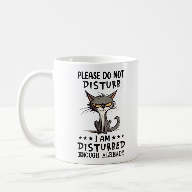 Taza De Café Un gato curioso y gruñón dice (Izquierda)