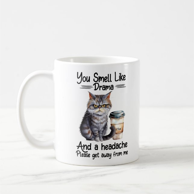 Taza De Café Un gato curioso y gruñón dice (Izquierda)