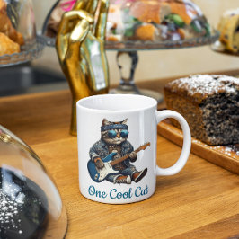 Taza De Café Un gato de Guay tocando guitarra