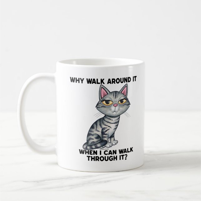 Taza De Café Un gato gatito de tabby gracioso (Izquierda)