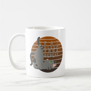 Taza De Café Un gato gracioso haciendo yoga. diseño divertido d