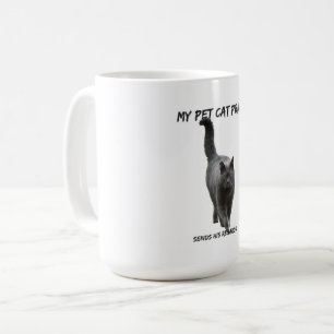 Taza De Café Un gato gracioso imprime blanco y mi gato envía su