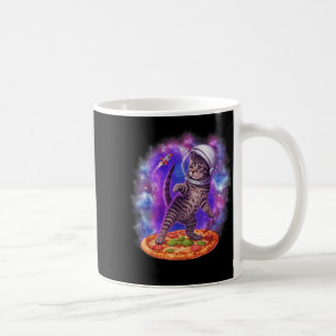 Taza De Café Un Gato Gracioso Volando Un Astronauta De Pizza Ki