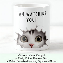 Taza De Café Un gato guapo que mira tu divertida Novedad blanca