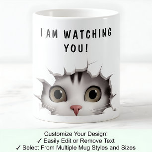 Taza De Café Un gato guapo que mira tu divertida Novedad blanca