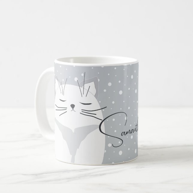 Taza De Café Un gato lindo, símbolo del 2023. (Anverso izquierdo)