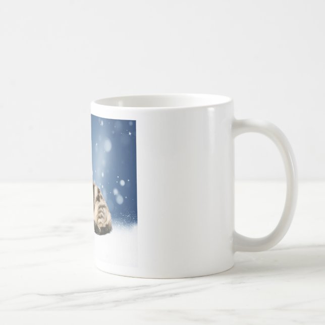 Taza De Café Un gato lindo vestido con Navidades de sombrero ro (Derecha)