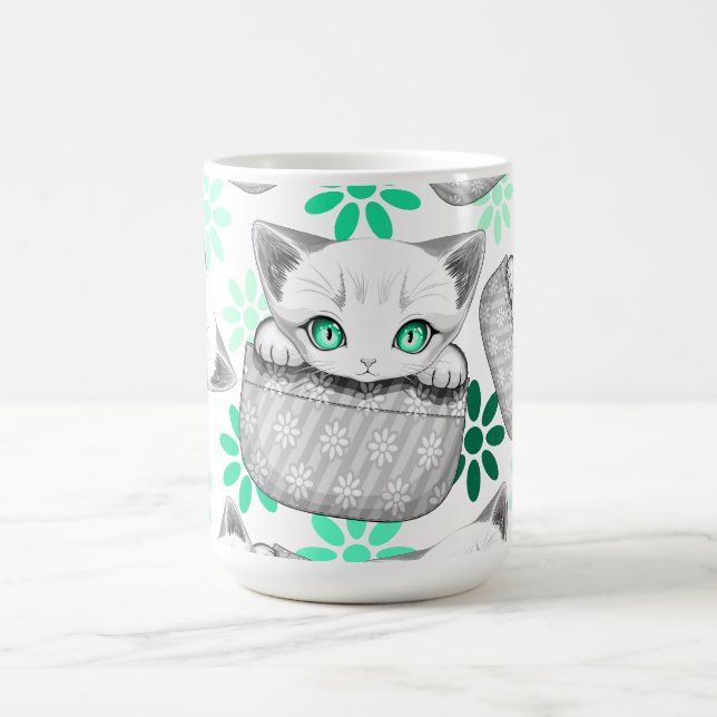 Taza De Café Un gato lindo y juguetón al máximo desde un bolsil (Centro)