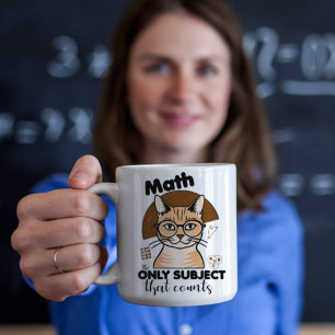 Taza De Café Un gato naranja con un profesor de matemáticas dic