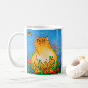 Taza De Café Un gato Naranja travieso en la naturaleza