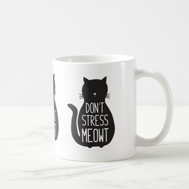 Taza De Café Un gato negro gracioso no enfada a Meowt (Derecha)