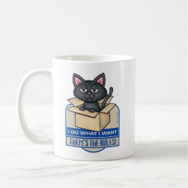 Taza De Café Un gato negro lindo hago lo que quiero