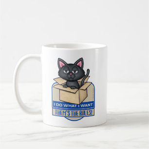 Taza De Café Un gato negro lindo hago lo que quiero