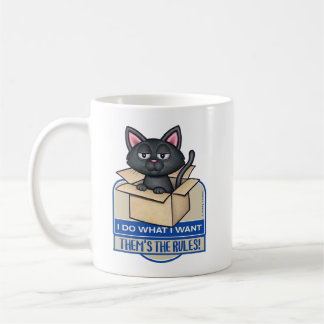 Taza De Café Un gato negro lindo hago lo que quiero