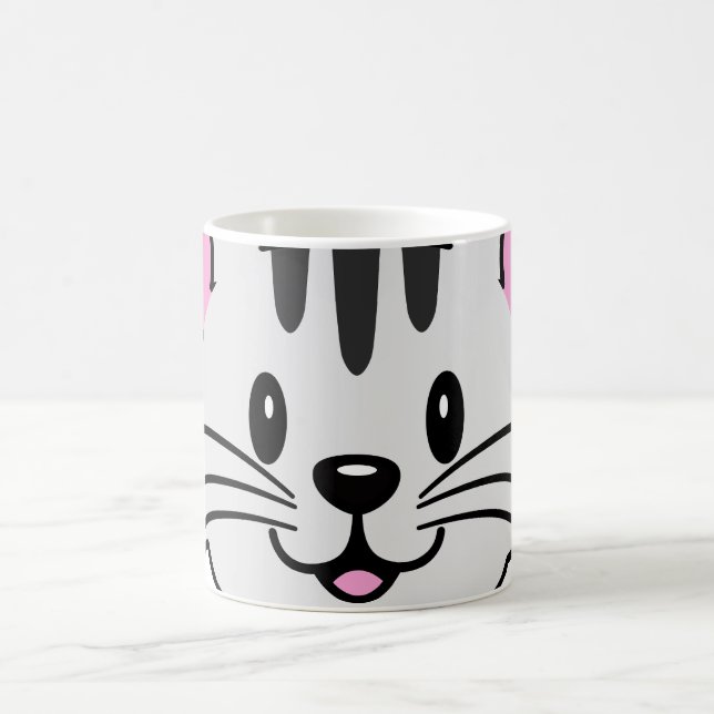 Taza De Café Un gato Personalizado con flor en la cabeza (Centro)