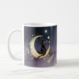 Taza De Café Un gato Personalizado lindo en la luna