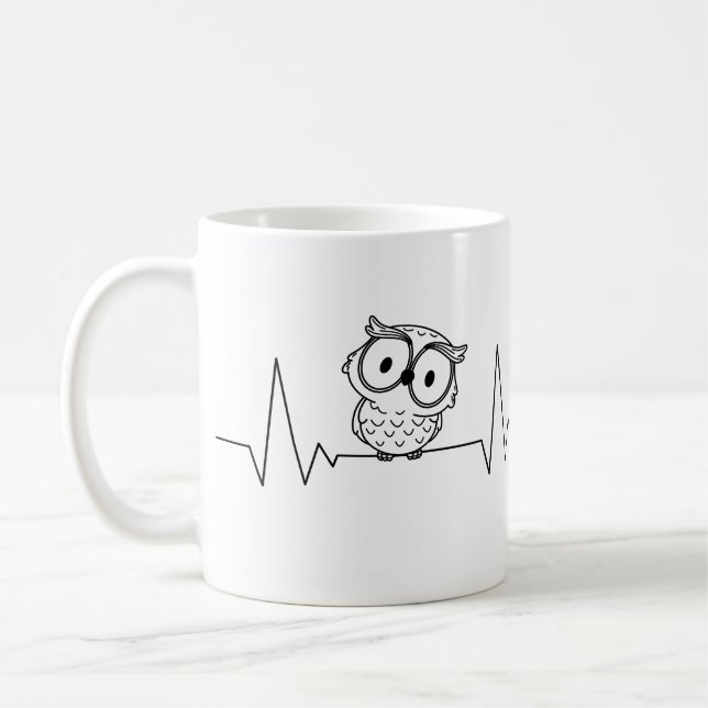 Taza De Café Un gato y un latido de búho (Izquierda)