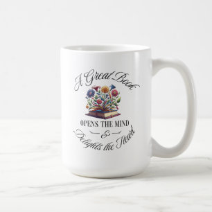 Taza De Café Un Gran Libro Deleita Floral