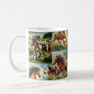 Taza De Café Un grupo de caballos salvajes corriendo