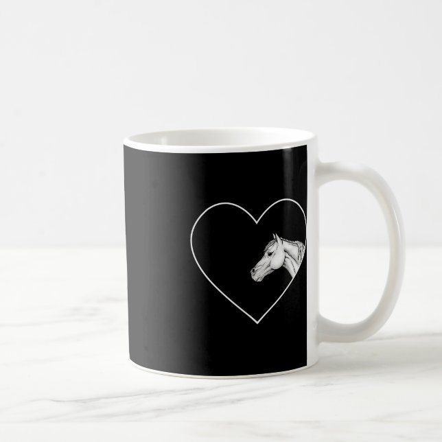 Taza De Café Un Hermoso Caballo Blanco Para Montar Chicas Coraz (Derecha)
