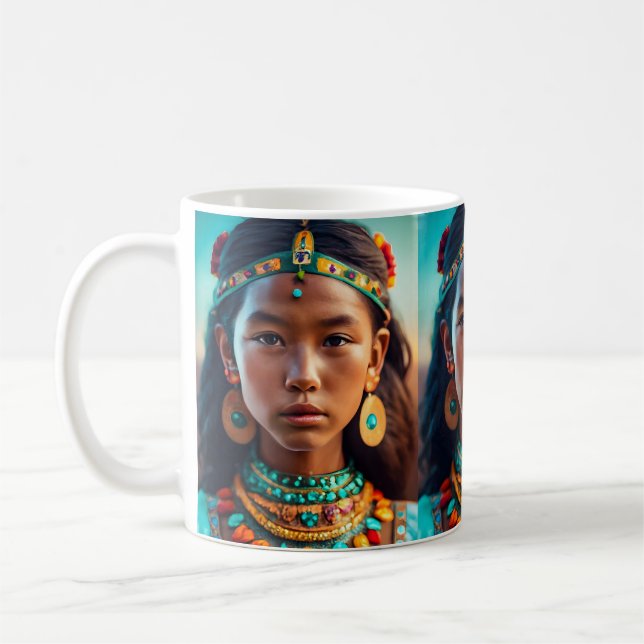 Taza De Café Un hermoso chica de las tribus indias (Izquierda)