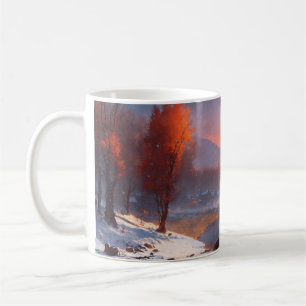 Taza De Café un hermoso y mágico paisaje invernal
